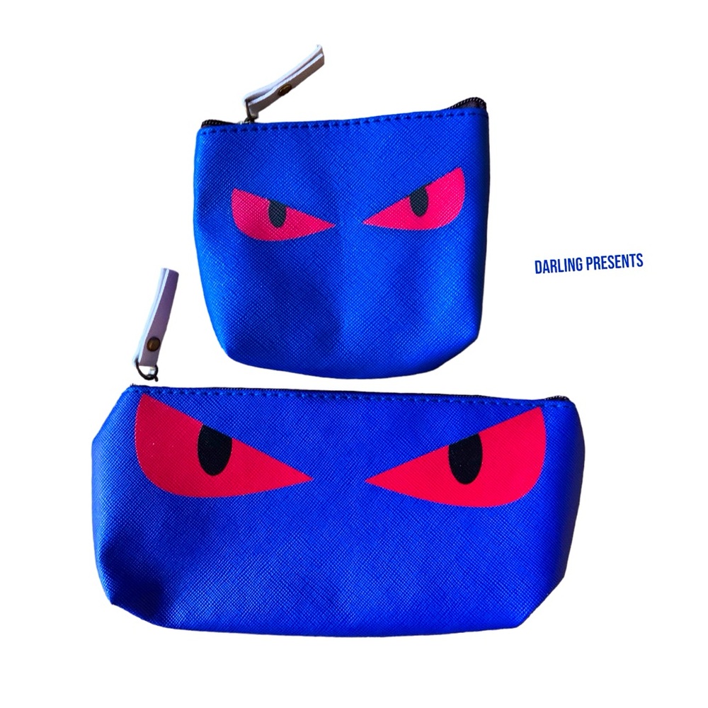 2 Piece Eyes Bag Set Women Color Blue
